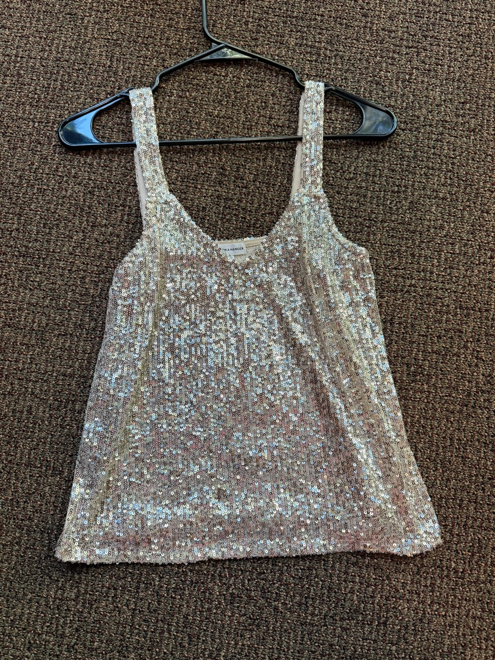 Sequin Tank Top - silver Sparkle